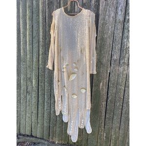 Vintage Metamorphosis sequin 100% silk dress